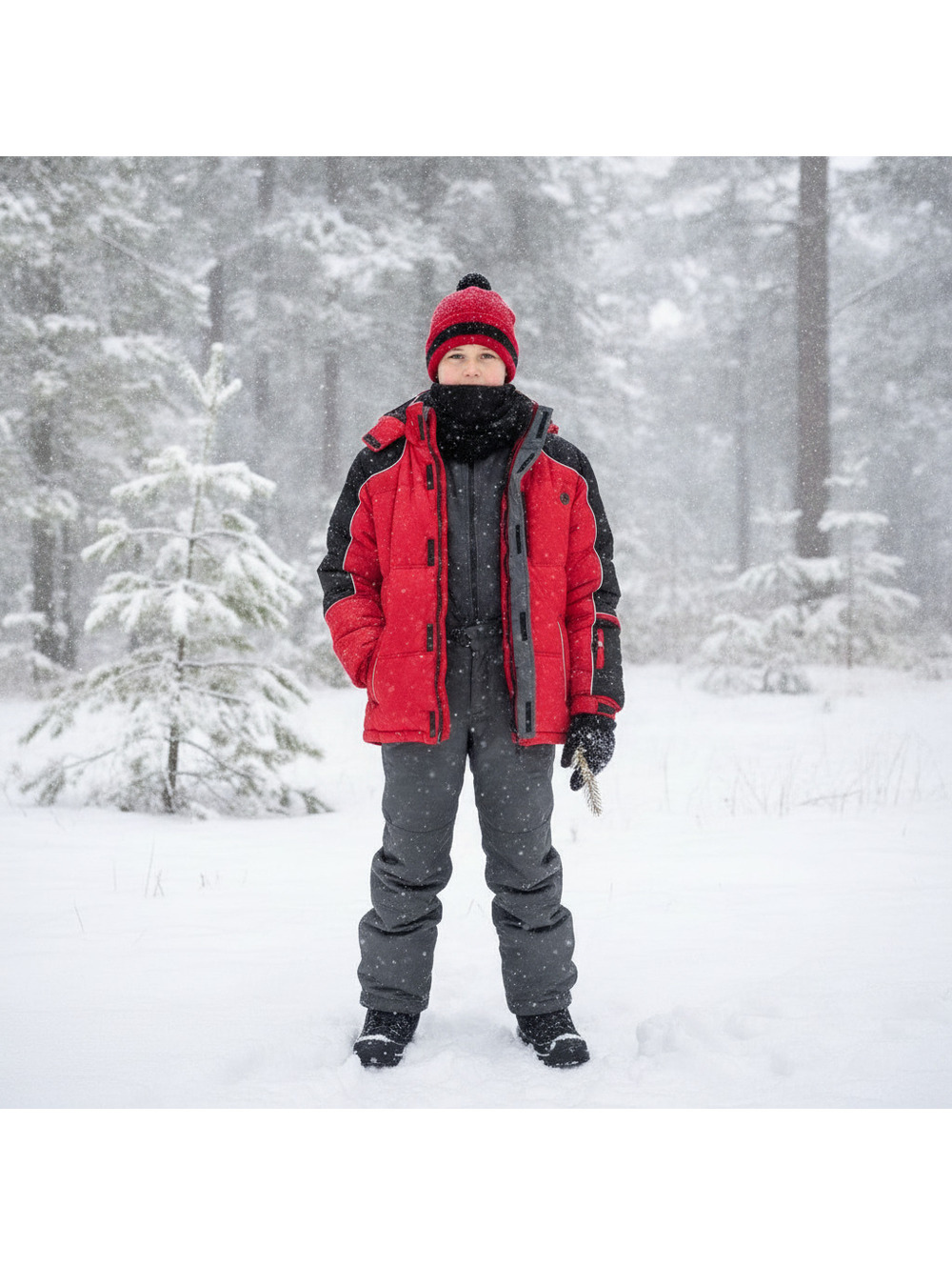 Red and Black Winter coat by Protection System | Boys L